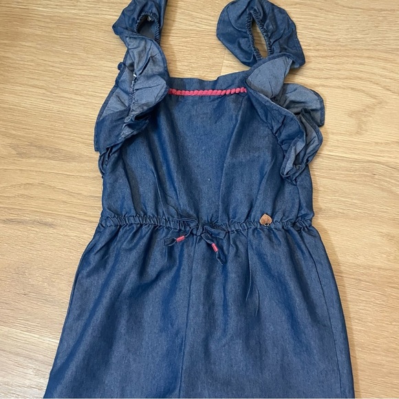 Vince Camuto kids Blue Ruffled Jumpsuit size 6X feminine dress up girly chic - Picture 2 of 6